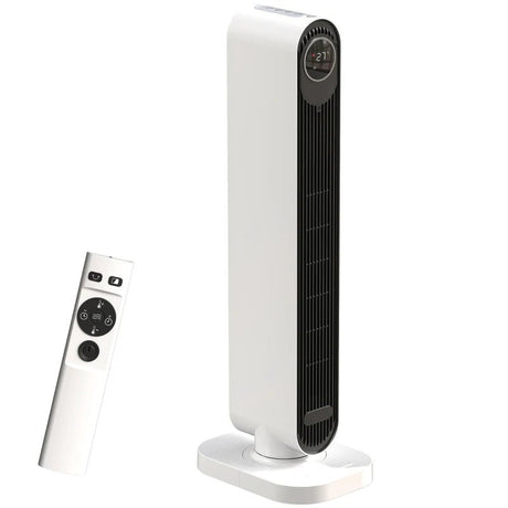 HOMCOM 2000W Ceramic Tower Heater with Timer - White - Trusted Building Supplies