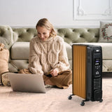 HOMCOM 2000W Digital Oil Filled Radiator - Black - Trusted Building Supplies
