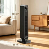 HOMCOM 2000W Portable Ceramic Tower Heater - Black - Trusted Building Supplies