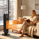 HOMCOM 2000W Portable Ceramic Tower Heater - Black - Trusted Building Supplies