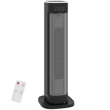 HOMCOM 2000W Portable Ceramic Tower Heater with 15-Hour Timer - Trusted Building Supplies