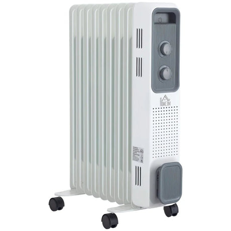 HOMCOM 2000W Portable Oil Filled Radiator - 9 Fin - Trusted Building Supplies