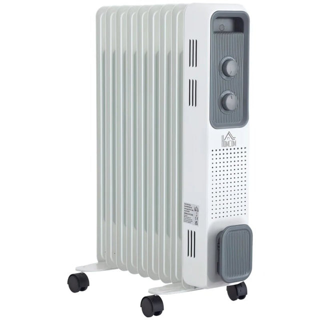 HOMCOM 2000W Portable Oil Filled Radiator - 9 Fin - Trusted Building Supplies