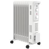 HOMCOM 2000W Portable Oil Filled Radiator - White - Trusted Building Supplies