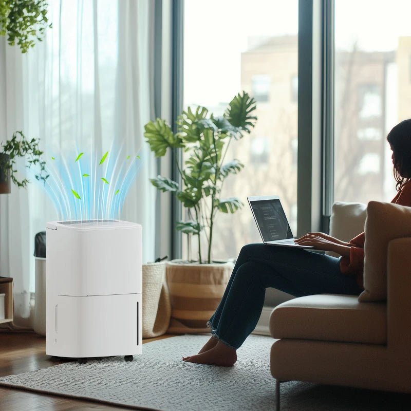 HOMCOM 20L Dehumidifier with 5L Tank and Touch Controls - Trusted Building Supplies