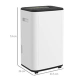 HOMCOM 20L Portable Dehumidifier with 6L Tank - Trusted Building Supplies