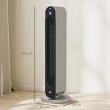 HOMCOM 2200W Portable Ceramic Tower Heater - Silver - Trusted Building Supplies