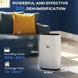 HOMCOM Portable Dehumidifier with 4L Tank and Sleep Mode - Trusted Building Supplies
