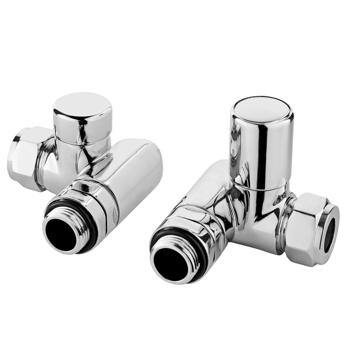 Hudson Reed Chrome Corner Duel Fuel Radiator Valve Pack Pair - Trusted Building Supplies