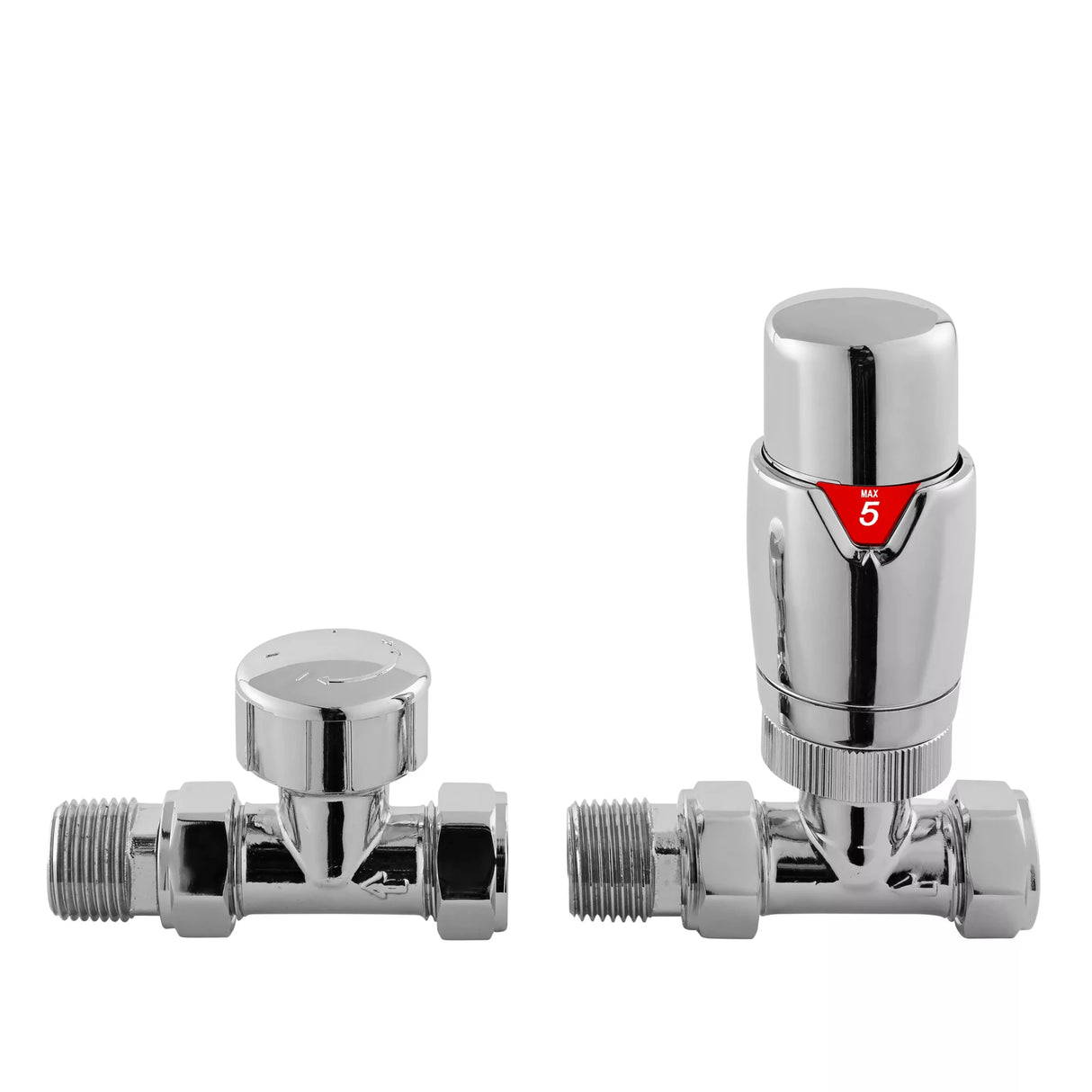Hudson Reed Chrome Corner Thermostatic Radiator Valve Pack Pair - Trusted Building Supplies