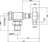Hudson Reed Chrome Crosshead Angled Radiator Valve Pack Pair - Trusted Building Supplies