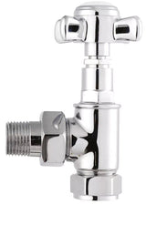 Hudson Reed Chrome Crosshead Angled Radiator Valve Pack Pair - Trusted Building Supplies