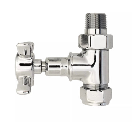 Hudson Reed Chrome Crosshead Straight Radiator Valve Pack Pair - Trusted Building Supplies