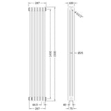 Hudson Reed Colosseum Traditional White Triple Column Radiator - 1500mm x 287mm - Trusted Building Supplies