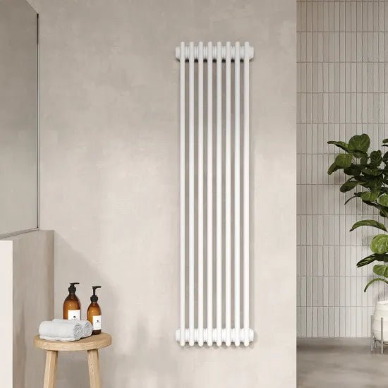Hudson Reed Colosseum Traditional White Triple Column Radiator - 1500mm x 368mm - Trusted Building Supplies