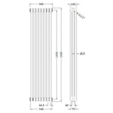 Hudson Reed Colosseum Traditional White Triple Column Radiator - 1500mm x 368mm - Trusted Building Supplies