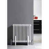 Hudson Reed Colosseum Traditional White Triple Column Radiator - 600mm x 605mm - Trusted Building Supplies