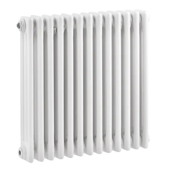 Hudson Reed Colosseum Traditional White Triple Column Radiator - 600mm x 605mm - Trusted Building Supplies
