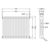 Hudson Reed Colosseum Traditional White Triple Column Radiator - 600mm x 777mm - Trusted Building Supplies