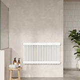 Hudson Reed Colosseum Traditional White Triple Column Radiator - 600mm x 999mm - Trusted Building Supplies