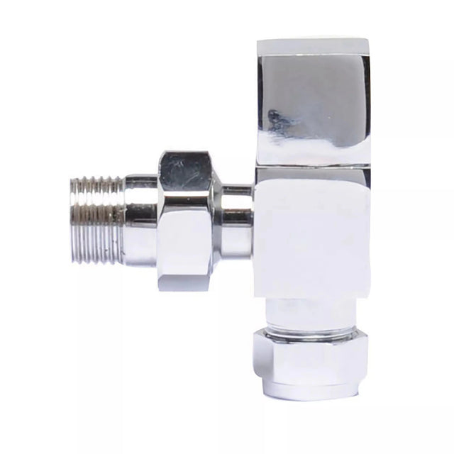 Hudson Reed Contemporary Chrome Angled Radiator Valve Pack Pair - Trusted Building Supplies