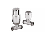 Hudson Reed Contemporary Chrome Straight Radiator Valve Pack Pair - Trusted Building Supplies