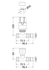Hudson Reed Contemporary Chrome Straight Radiator Valve Pack Pair - Trusted Building Supplies