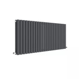 Hudson Reed Revive Anthracite Horizontal Double Panel Radiator - 600mm x 1398mm - Trusted Building Supplies