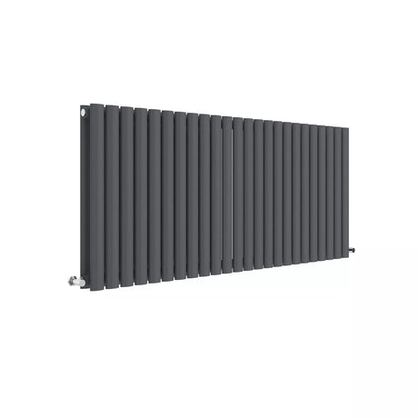 Hudson Reed Revive Anthracite Horizontal Double Panel Radiator - 600mm x 1398mm - Trusted Building Supplies