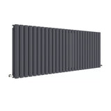 Hudson Reed Revive Anthracite Horizontal Double Panel Radiator - 600mm x 1572mm - Trusted Building Supplies
