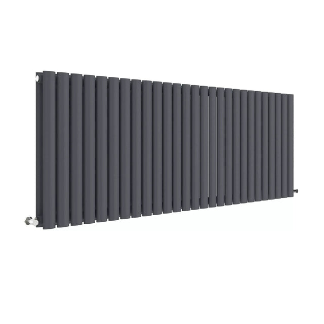 Hudson Reed Revive Anthracite Horizontal Double Panel Radiator - 600mm x 1572mm - Trusted Building Supplies