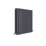 Hudson Reed Revive Anthracite Horizontal Double Panel Radiator - 600mm x 586mm - Trusted Building Supplies
