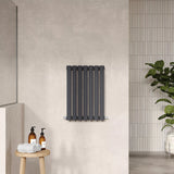 Hudson Reed Revive Anthracite Horizontal Single Panel Radiator - 600mm x 412mm - Trusted Building Supplies