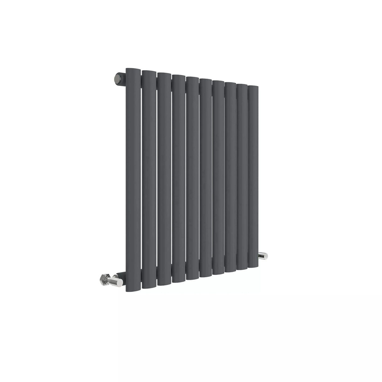 Hudson Reed Revive Anthracite Horizontal Single Panel Radiator - 600mm x 586mm - Trusted Building Supplies