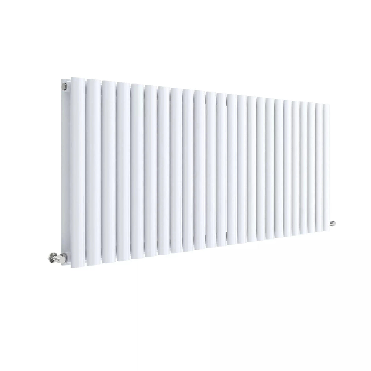 Hudson Reed Revive High Gloss White Horizontal Double Panel Radiator - 600mm x 1398mm - Trusted Building Supplies