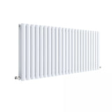 Hudson Reed Revive High Gloss White Horizontal Double Panel Radiator - 600mm x 1398mm - Trusted Building Supplies