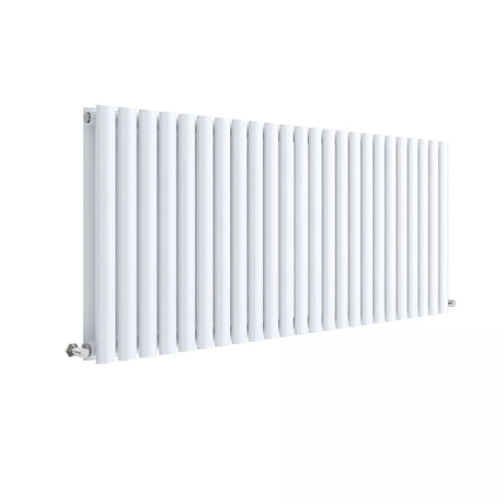 Hudson Reed Revive High Gloss White Horizontal Double Panel Radiator - 600mm x 1398mm - Trusted Building Supplies