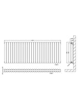 Hudson Reed Revive High Gloss White Horizontal Double Panel Radiator - 600mm x 1572mm - Trusted Building Supplies