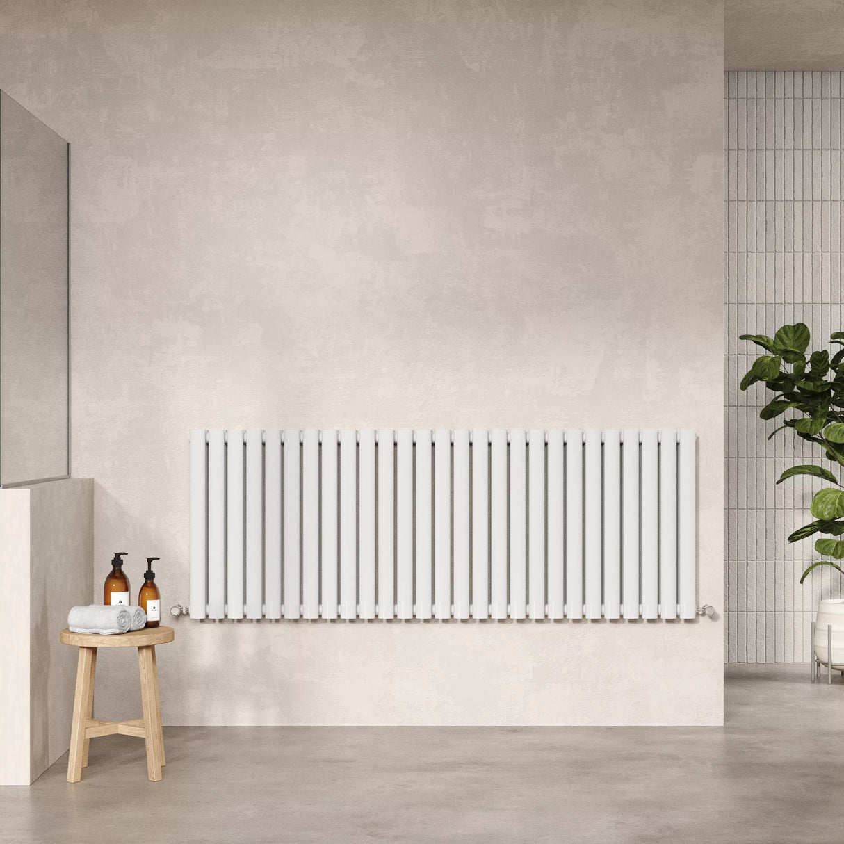 Hudson Reed Revive High Gloss White Horizontal Double Panel Radiator - 600mm x 1572mm - Trusted Building Supplies