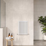 Hudson Reed Revive High Gloss White Horizontal Double Panel Radiator - 600mm x 412mm - Trusted Building Supplies