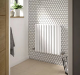 Hudson Reed Revive High Gloss White Horizontal Double Panel Radiator - 600mm x 586mm - Trusted Building Supplies