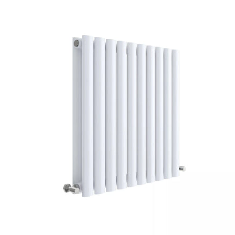 Hudson Reed Revive High Gloss White Horizontal Double Panel Radiator - 600mm x 586mm - Trusted Building Supplies