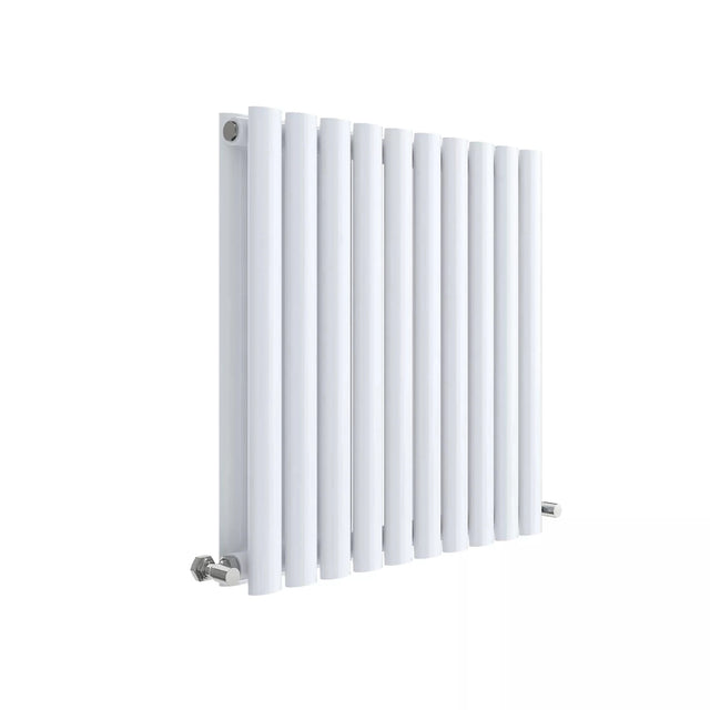 Hudson Reed Revive High Gloss White Horizontal Double Panel Radiator - 600mm x 586mm - Trusted Building Supplies