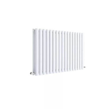 Hudson Reed Revive High Gloss White Horizontal Double Panel Radiator - 600mm x 992mm - Trusted Building Supplies