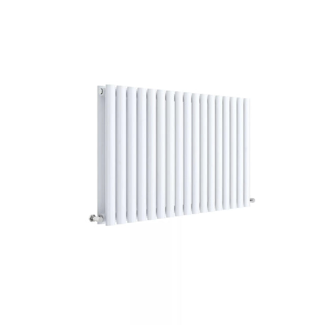 Hudson Reed Revive High Gloss White Horizontal Double Panel Radiator - 600mm x 992mm - Trusted Building Supplies