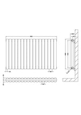 Hudson Reed Revive High Gloss White Horizontal Double Panel Radiator - 600mm x 992mm - Trusted Building Supplies