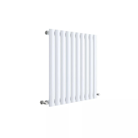 Hudson Reed Revive High Gloss White Horizontal Single Panel Radiator - 600mm x 586mm - Trusted Building Supplies