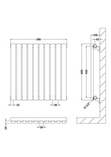 Hudson Reed Revive High Gloss White Horizontal Single Panel Radiator - 600mm x 586mm - Trusted Building Supplies