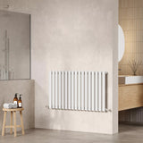 Hudson Reed Revive High Gloss White Horizontal Single Panel Radiator - 600mm x 992mm - Trusted Building Supplies