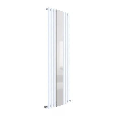 Hudson Reed Revive High Gloss White Single Panel Radiator With Mirror - 1800mm x 499mm - Trusted Building Supplies